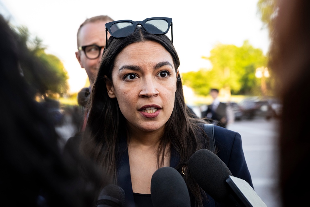 ‘I haven’t waded into that primary,” Rep. Alexandria Ocasio-Cortez said when asked about serious allegations against the fellow Democrat vying for Maine’s Senate seat (Getty)