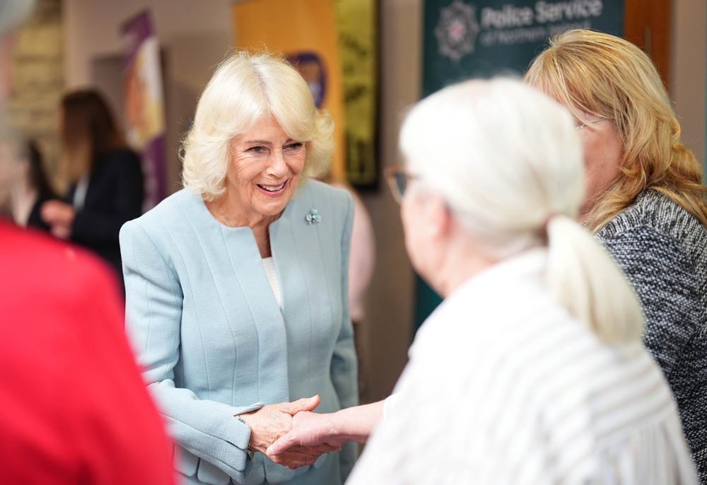Camilla met staff and volunteers at Women’s Aid (Aaron Chown/PA) (PA Wire)