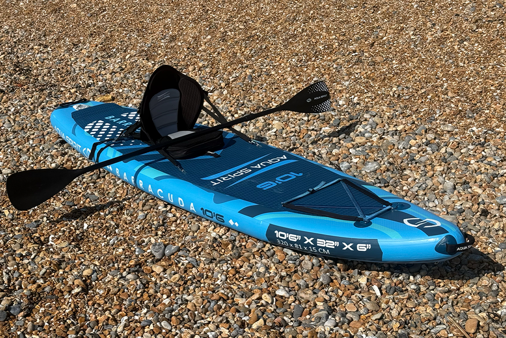 The paddle can be set up with a single or double blade (Lucy Smith/The Independent)