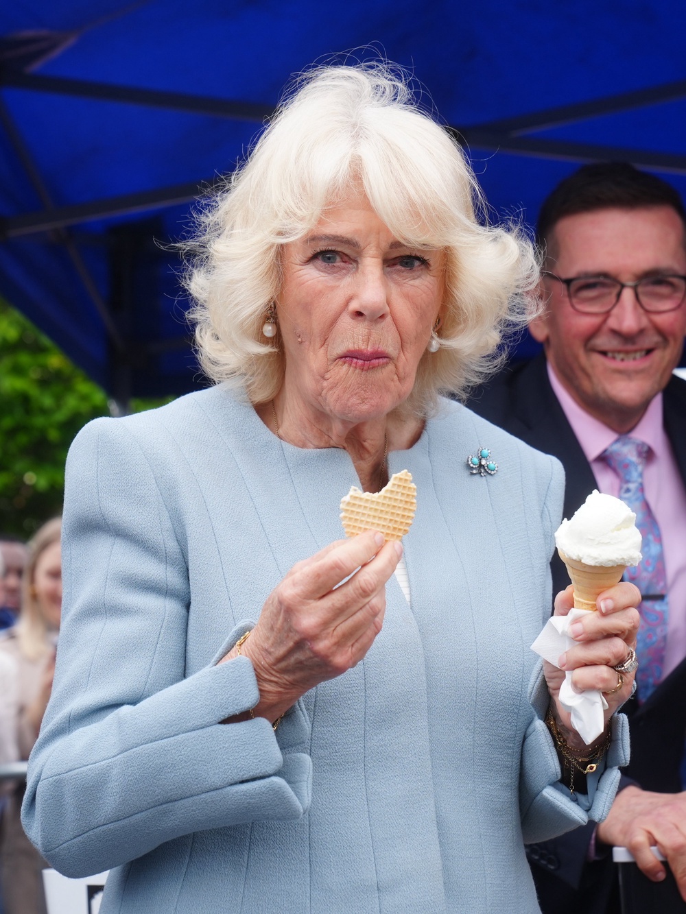 Camilla enjoyed an ice cream during the visit (Brian Lawless/PA) (PA Wire)