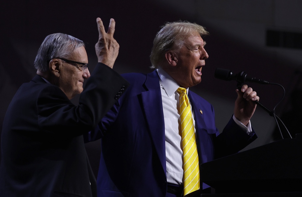 Arizona, which also saw a slight increase in Latino support for Trump in 2024, has been a flashpoint in the immigration debate for years. Maricopa County Sheriff Joe Arpaio, shown here, conducted high-profile raids in Latino communities (Getty)