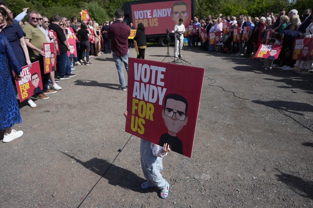 Polling suggests Labour’s chances of retaining the seat are boosted by Andy Burnham being the candidate (Peter Byrne/PA) (PA Wire)
