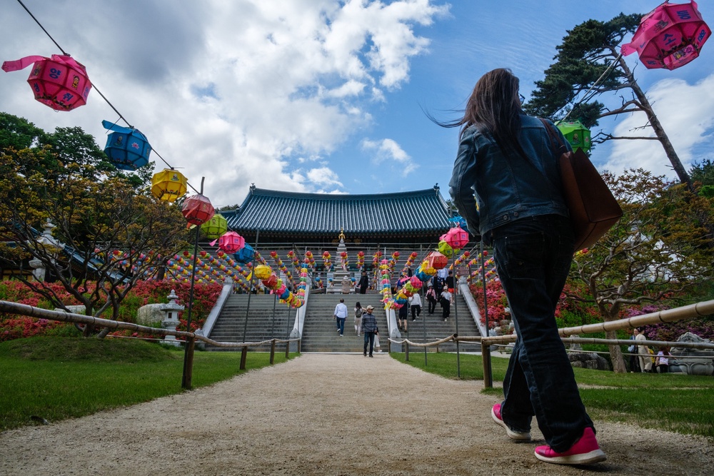 File. Buddhist temples in and around Busan are offering free or low-cost accommodation to BTS fans (AFP via Getty)