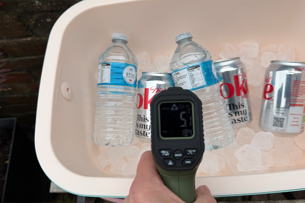 This cool box kept drinks cold for about 12 hours (Rachael Penn/The Independent)