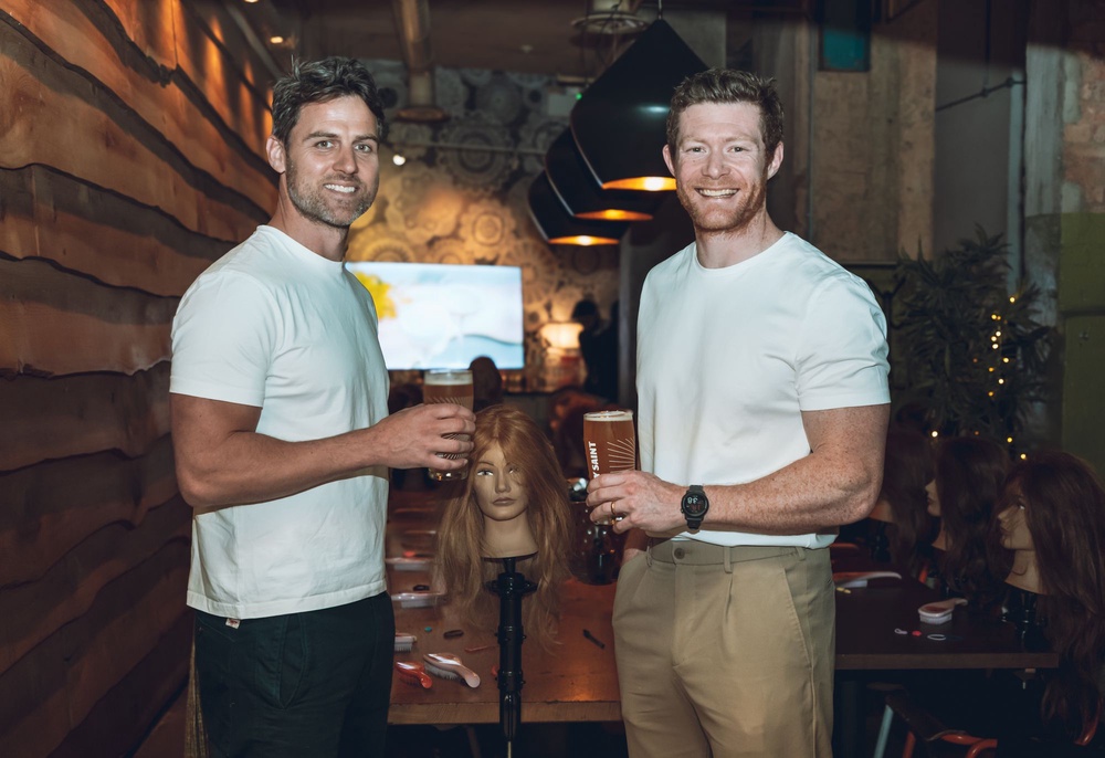Lawrence Price and Mathew Lewis-Carter are the hosts of ‘The Secret Lives of Dads’ podcast and founded the event Pints and Ponytails (Charli Stagg/Everby Photography)