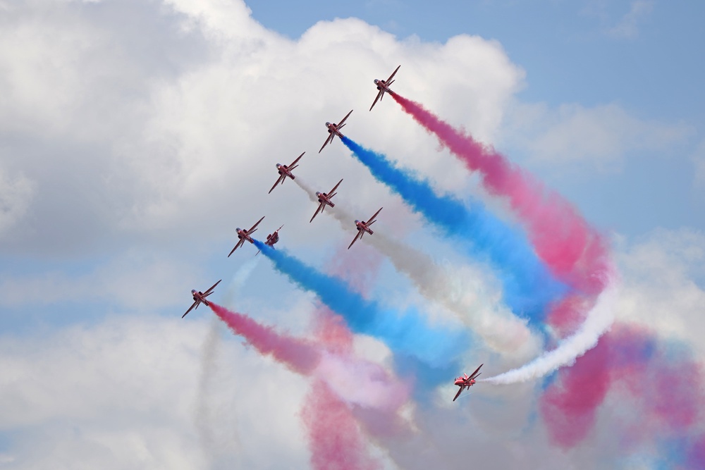 The Red Arrows display team will fly in a seven-aircraft formation in future (Joe Giddens/PA) (PA Archive)
