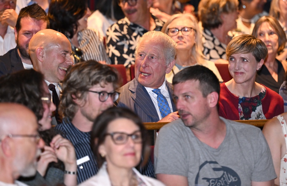 The King surprised the audience when he took his seat in the theatre (Jeff Spicer/PA)