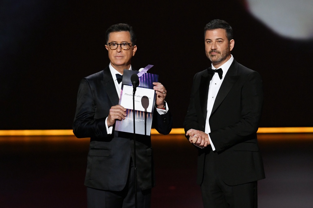 Carr, who Donald Trump appointed to lead the FCC, has gone after comedians Jimmy Kimmel and Stephen Colbert, both critics of the president, for what they have said on air (Getty Images)
