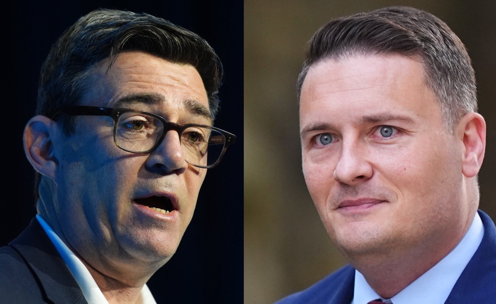 Greater Manchester Mayor Andy Burnham and former health secretary Wes Streeting (Jonathan Brady/James Manning/PA) (PA Wire)
