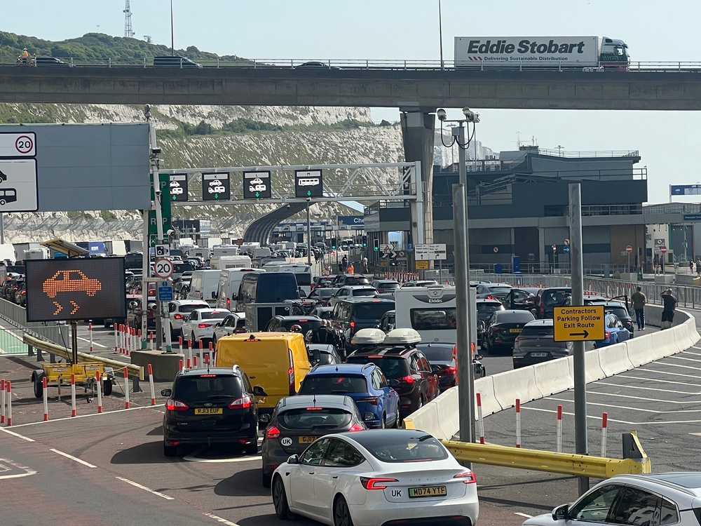Better than it was: France-bound traffic at the Port of Dover after passport officials eased checks (Simon Calder)