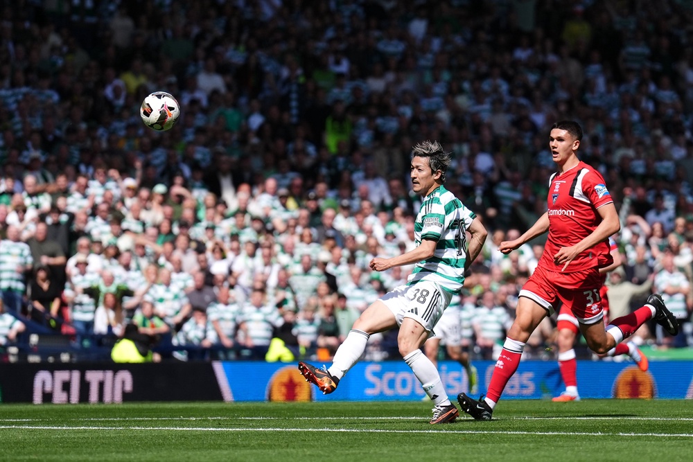 Daizen Maeda gave Celtic the lead (PA)