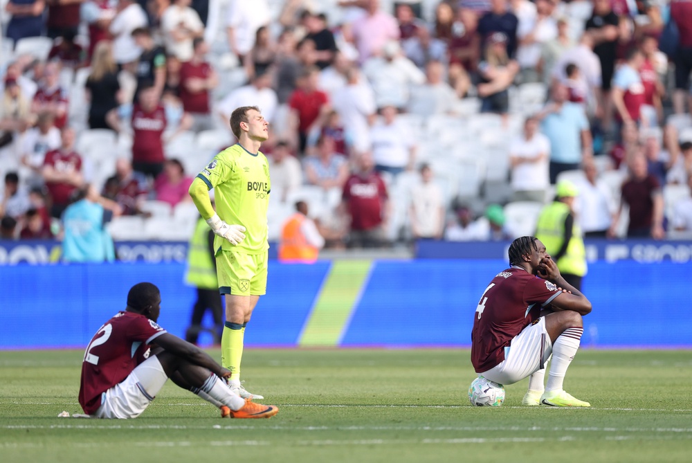 West Ham players react to relegation (Getty Images)