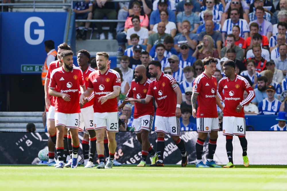 Bruno Fernandes takes the plaudits after Patrick Dorgu’s goal (Steven Paston/PA)