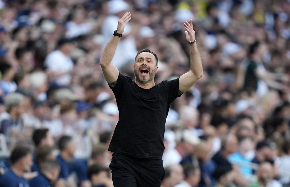 Roberto De Zerbi enjoyed the goal (Andrew Matthews/PA) (PA Wire)