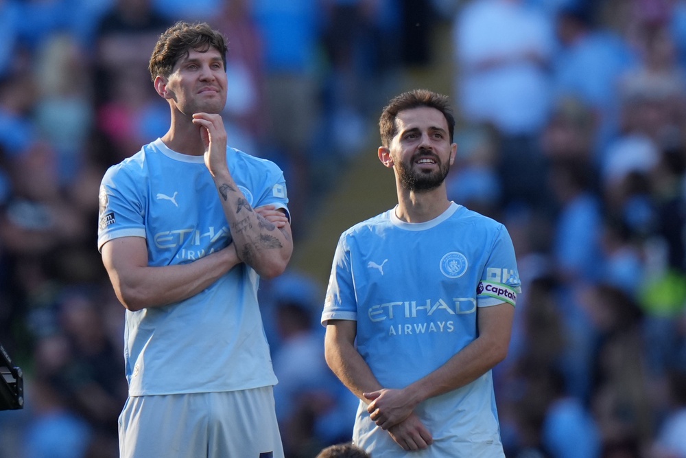 Man City legends John Stones and Bernardo Silva also departed (AP)