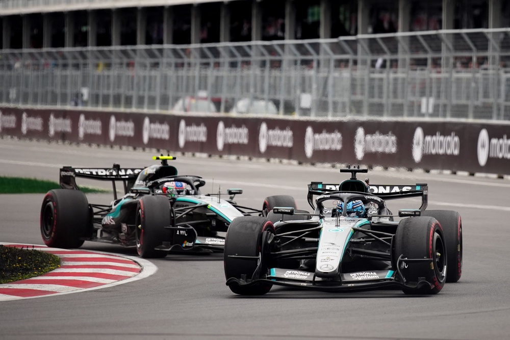 Russell and Antonelli exchanged the lead on several occasions throughout the race (Bradley Collyer/PA) (PA Wire)