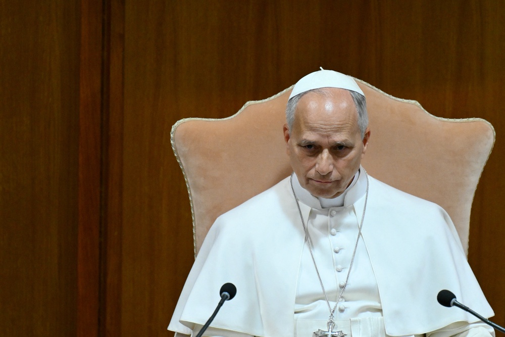 Pope Leo XIV attends the presentation of his first Encyclical Letter Magnifica Humanitas. (AFP/Getty)