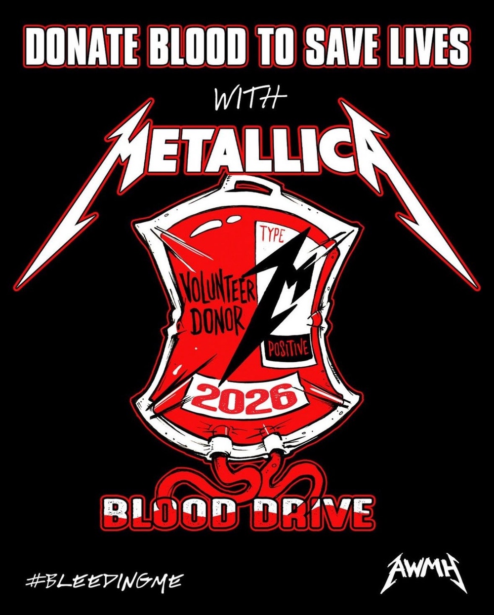 Metallica have urged their fans in Britain to give blood as they approach the start of the UK leg of their world tour (PA)