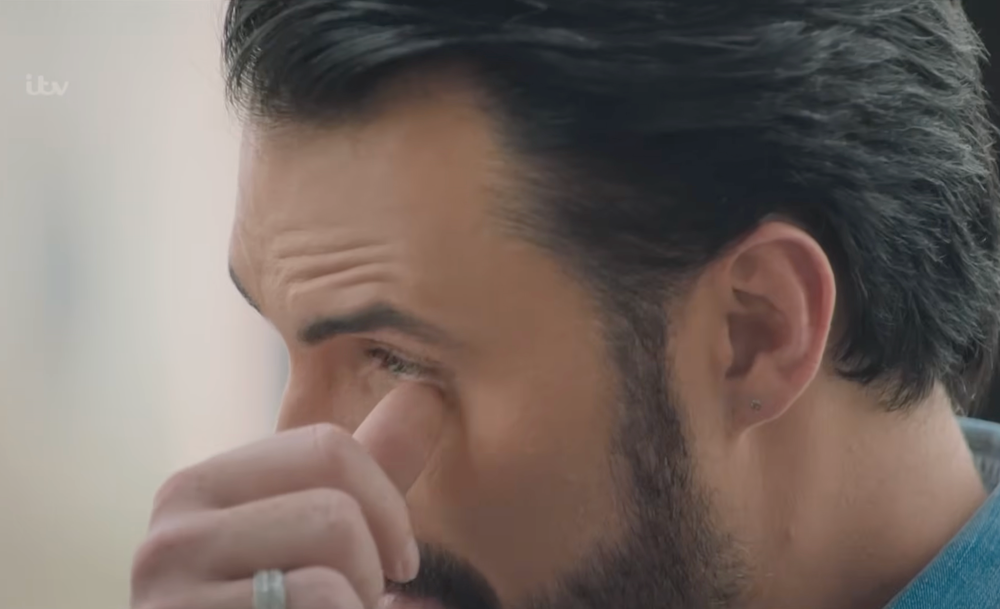 Rylan Clark wipes away a tear on 'The Assembly' (ITV)