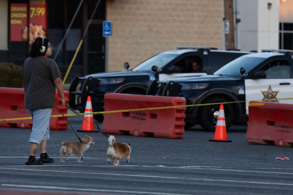 About 50,000 residents were ordered to leave their homes in the Garden Grove area of Orange County, southeast of Los Angeles. (AFP/Getty)