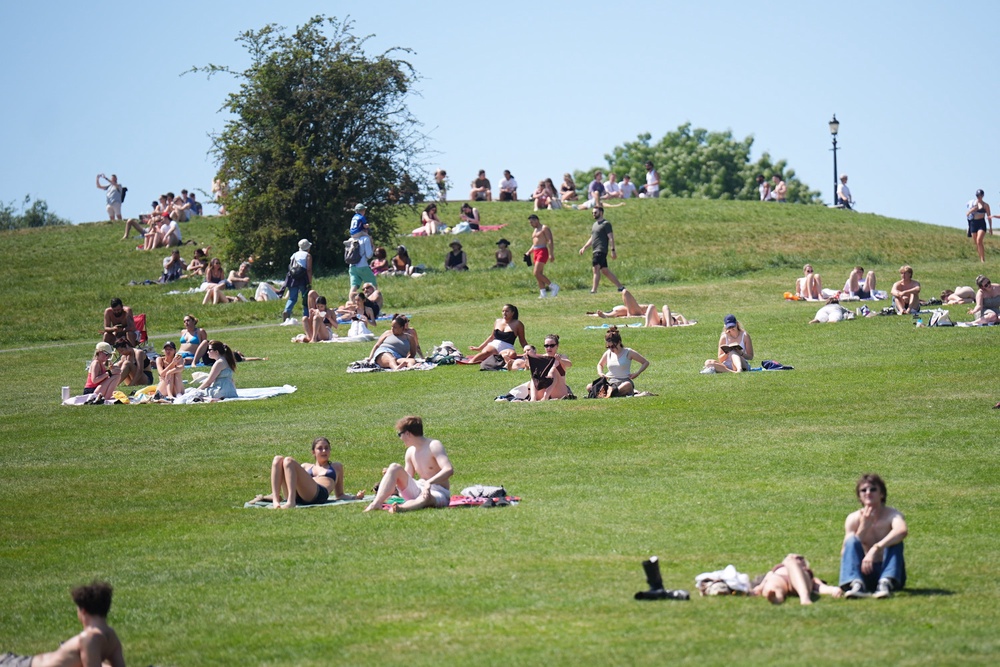 High temperatures hit Primrose Hill, north London, on Monday (James Manning/PA) (PA Wire)