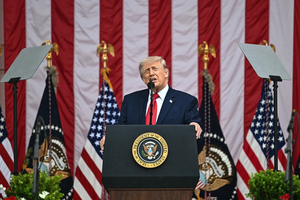 President Trump said he was considering delivering a ‘major speech’ at one of the concert events after several musicians dropped out (AFP/Getty)
