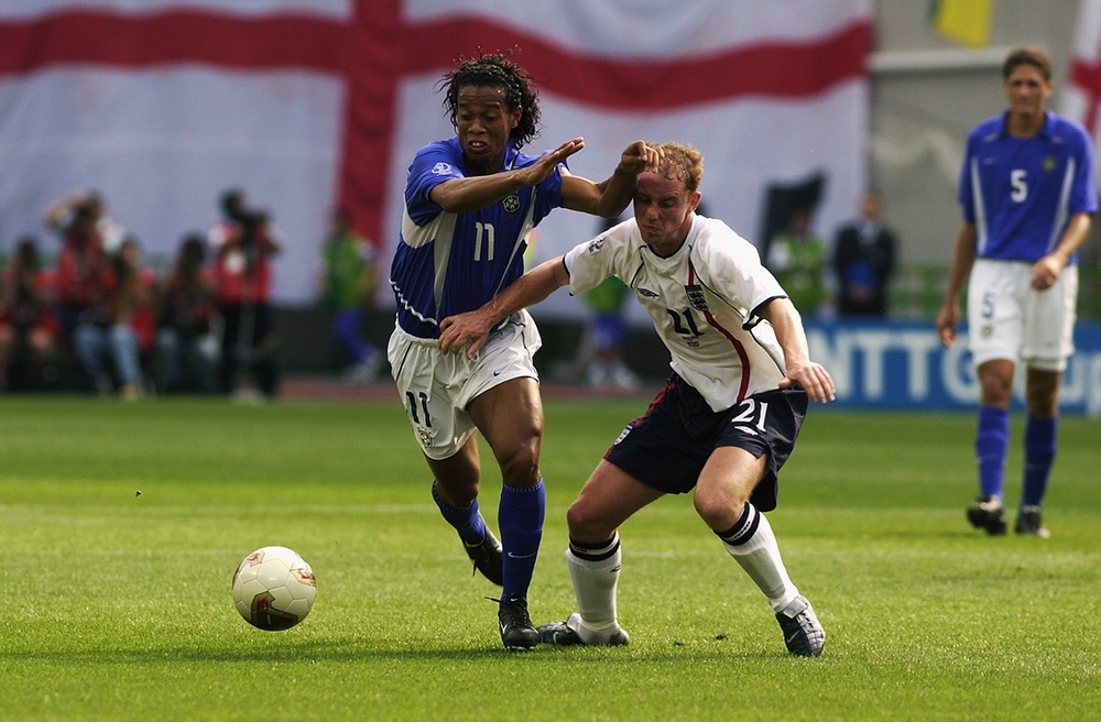 Ronaldinho was central to Brazil knocking out England in 2002 (Getty)