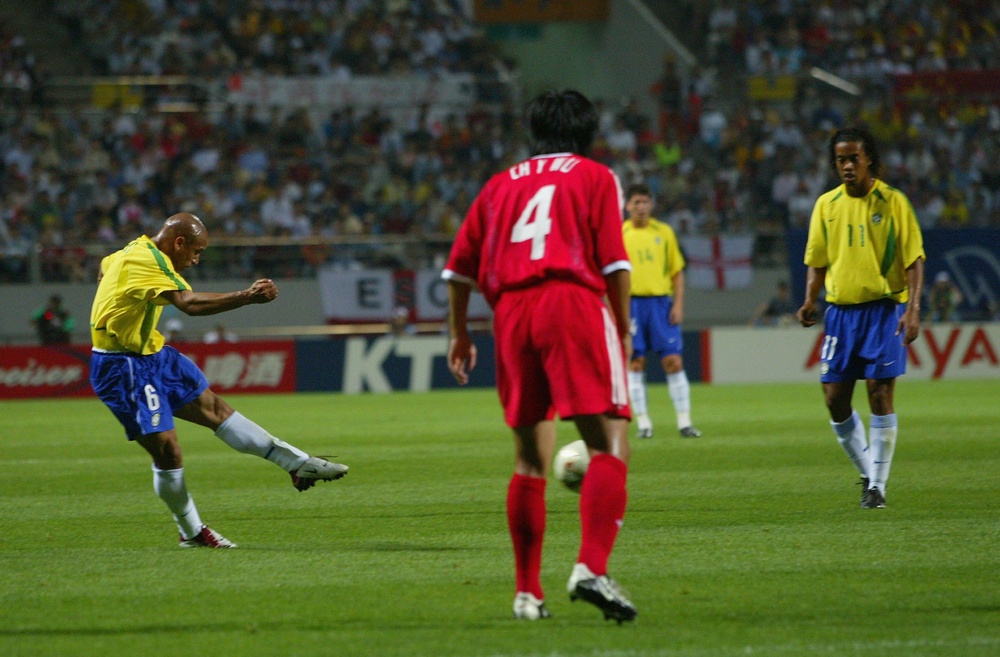 Roberto Carlos scored a rasping free-kick against China in 2002 (Getty)