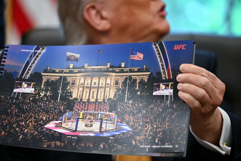 Outside of being in the military, high-dollar sponsors and Trump allies are reportedly some of the few people guaranteed a ticket to the fight (AFP/Getty)