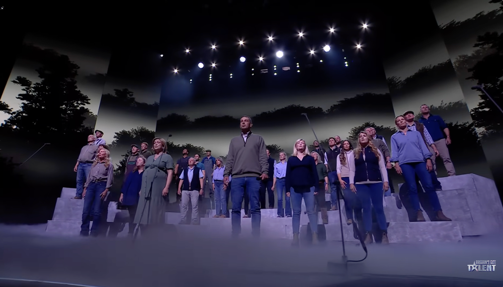 The Hawkstone Farmers' Choir performing on 'Britain's Got Talent' on Saturday (ITV)