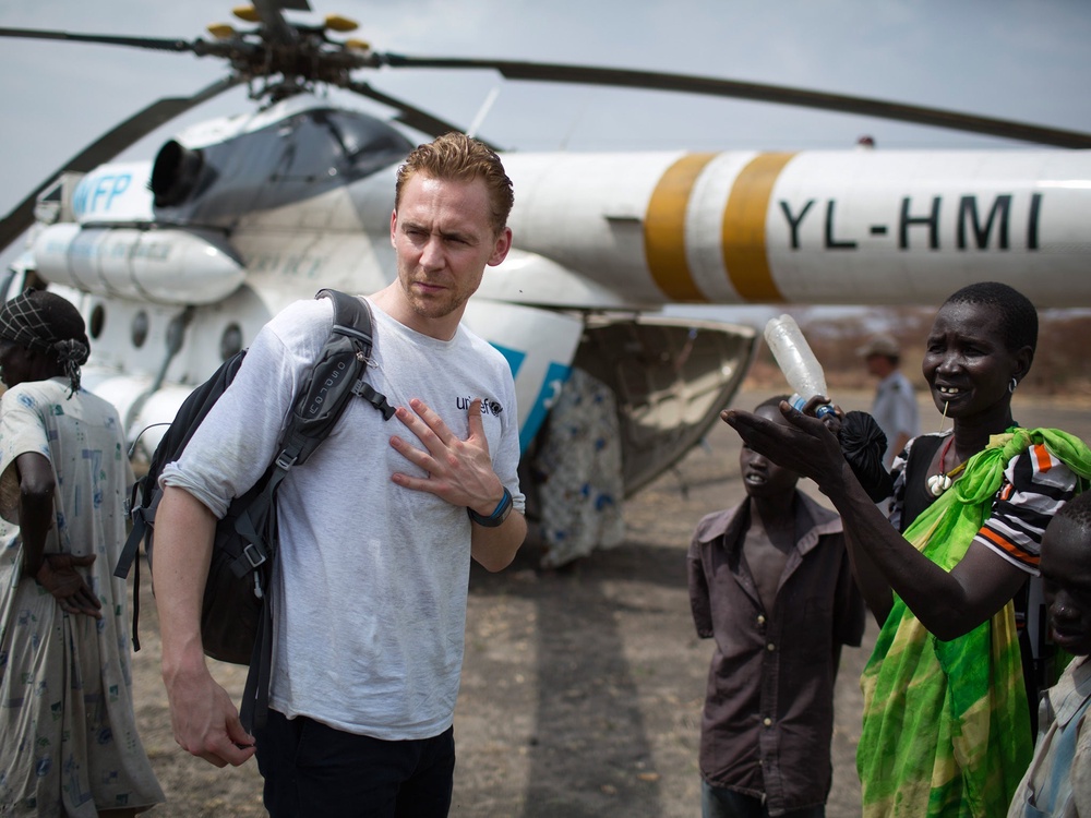 Tom Hiddleston in South Sudan (Unicef)