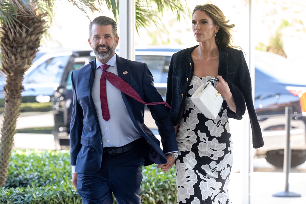 Donald Trump Jr. and Bettina Anderson got married in Florida before celebrating with a private ceremony in the Bahamas over the weekend (AFP/Getty)