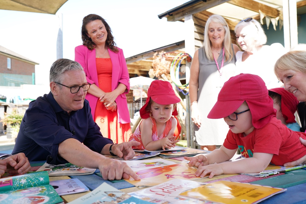 Sir Keir Starmer at Acorn Nursery in Brighton (Gareth Fuller/PA) (PA Wire)