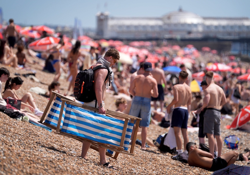 Brighton beach was packed (PA)