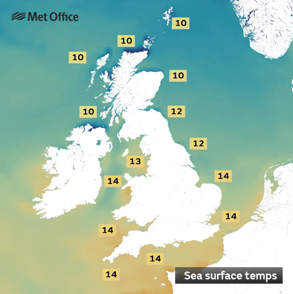 Sea surface temperatures (Met Office)