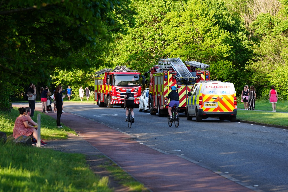 Firefighters attend a fire in Holyrood Park, Edinburgh (Jane Barlow/PA) (PA Wire)