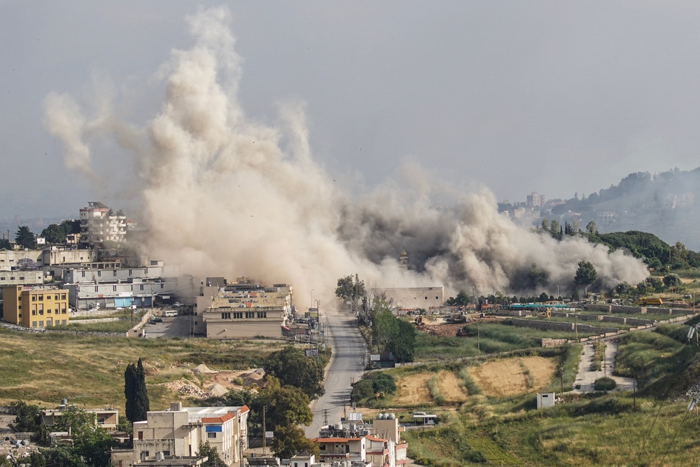 Iran demands an end to Israel’s hostilities with Hezbollah in Lebanon – including the city of Nabatieh, pictured – as part of peace terms (AFP/Getty)