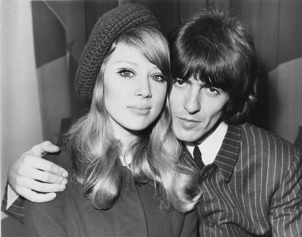 Pattie and George the day after their wedding in 1966 (Getty)