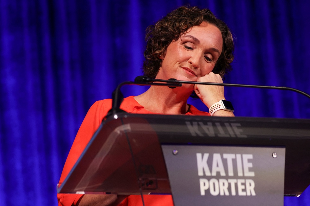 Gubernatorial candidate Katie Porter has already slammed Steyer for attempting to buy the Democratic nomination (Reuters)
