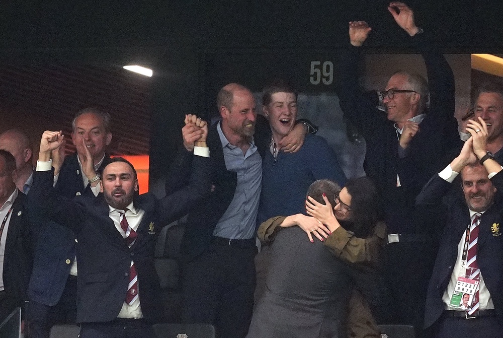 The Prince of Wales celebrated Aston Villa’s victory in the Europa League final last week (Martin Rickett/PA) (PA Wire)