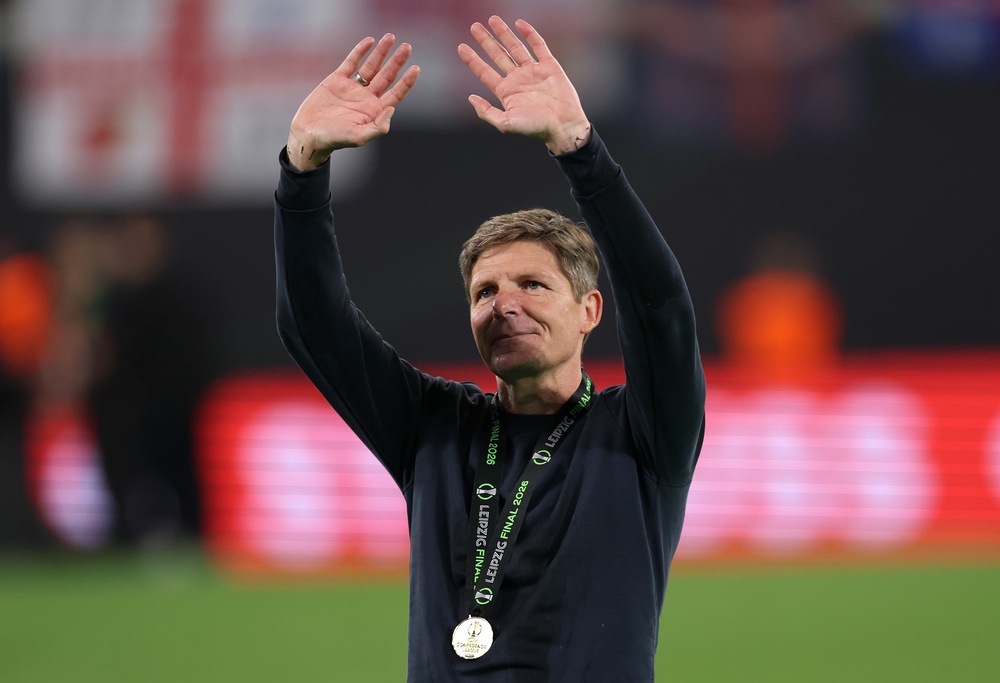 Oliver Glasner departs Crystal Palace having won the FA Cup, Community Shield and now the Uefa Conference League (Getty)