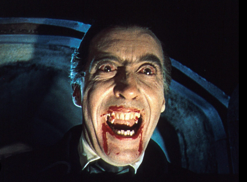 Christopher Lee's Dracula was the first to ever have fangs on screen – and was the first Dracula film released in colour (Courtesy of Hammer Films)
