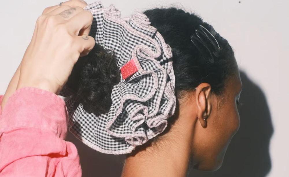 Oversized scrunchies add some fun to an otherwise simple look (Good Squish)