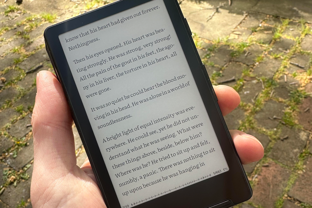 The e-reader is the size of a small iPhone (Liam Murphy/The Independent)
