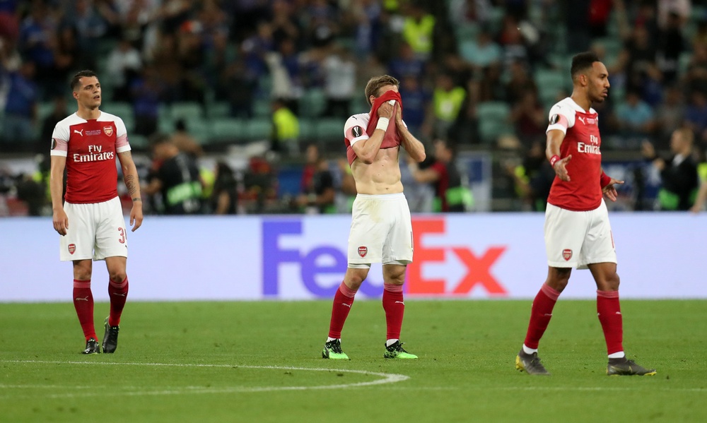 Arsenal were bereft after losing the 2019 Europa League final to Chelsea (PA)