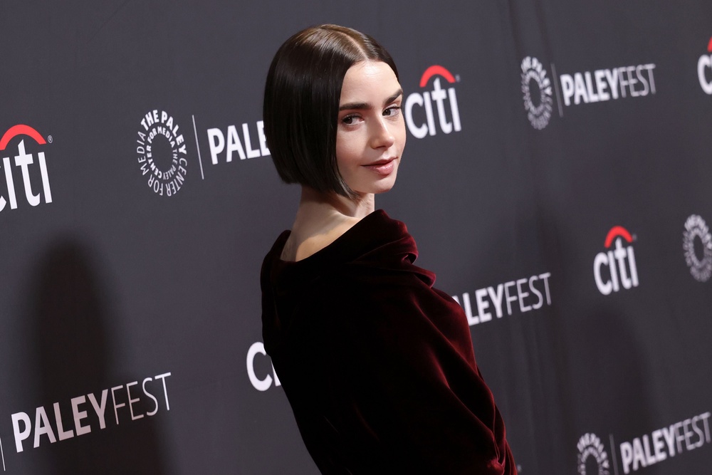 Chic: Lily Collins opted for a micro bob in 2025 (Getty)