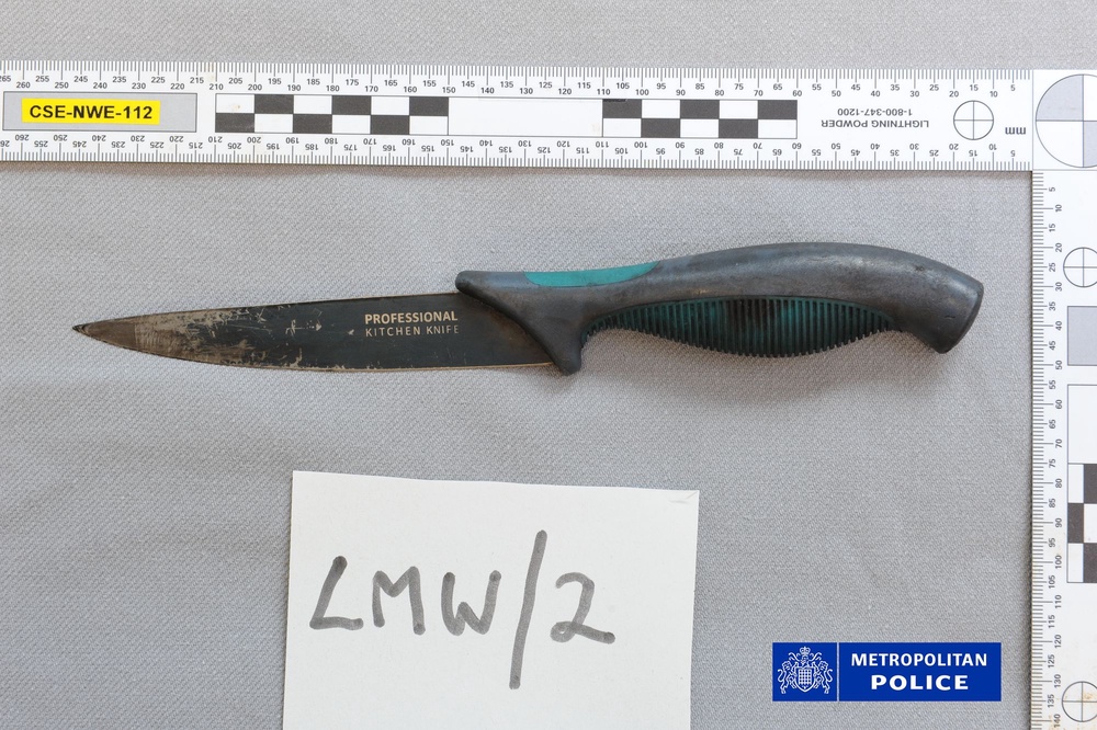 The murder weapon Rahman signed out from the kitchen of his accommodation (Metropolitan Police)