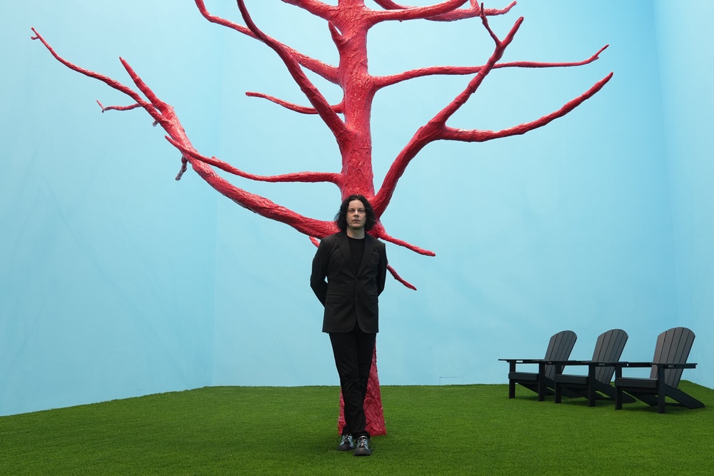 Jack White by his work The Red Tree (Lucy North/PA) (PA Wire)