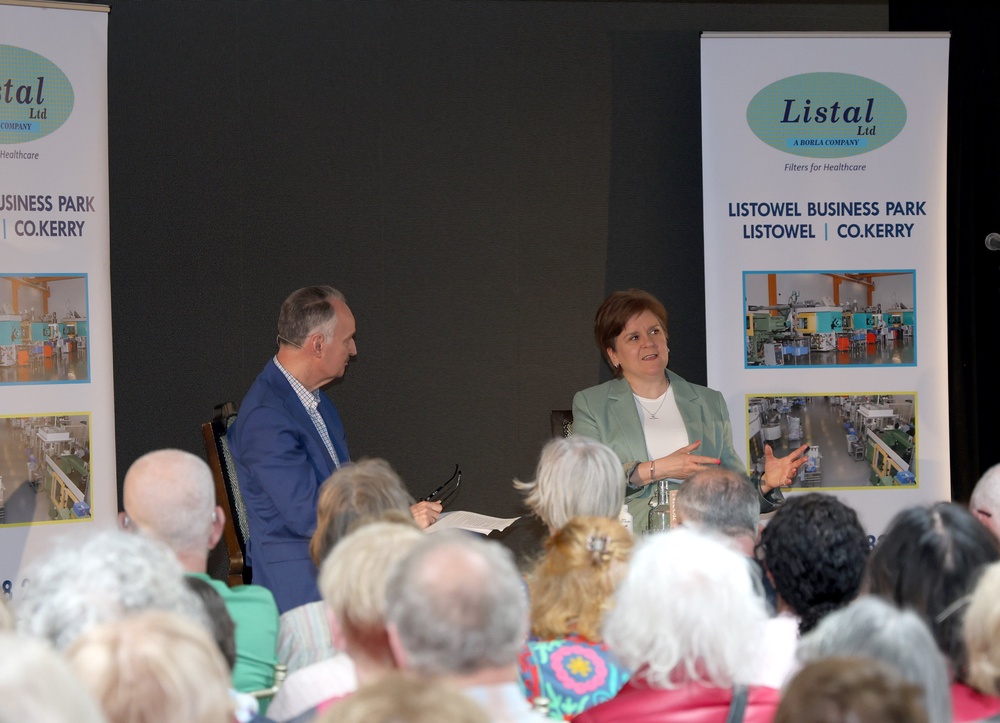 Former first minister of Scotland Nicola Sturgeon spoke at an event at the Listowel Writers’ Week Literary Festival in Ireland. (Lina Jevdet/PA)