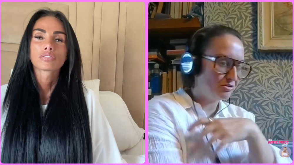 Katie Price and her sister Sophie on their podcast, 'The Katie Price Show' (YouTube: Katie Price)
